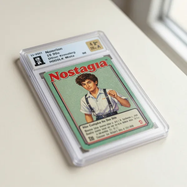 Illustrative: 1990s holographic trading card, professionally graded near-mint