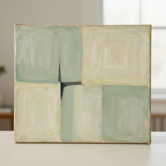 Antique mid-century abstract oils