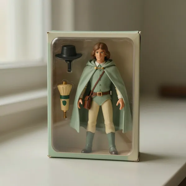 Illustrative: 1970s boxed figure, complete with cape and accessories