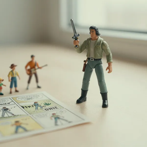 Illustrative: 1984 loose figure with weapon and mini-comic
