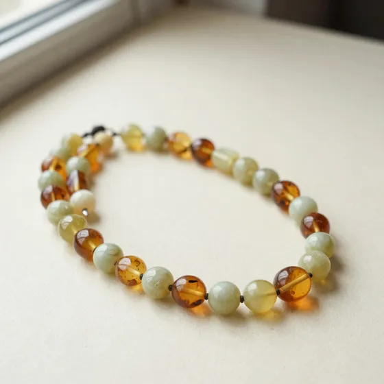 Antique baltic amber bead necklaces