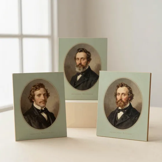 Antique early american folk portraits