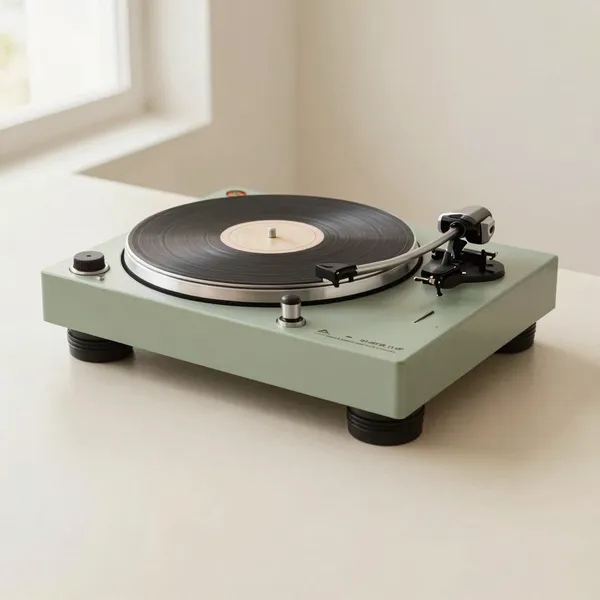 Illustrative: Thorens TD-124 idler-drive turntable, original plinth