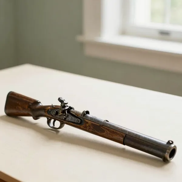 Illustrative: British or American military musket, original flintlock and honest untouched surface