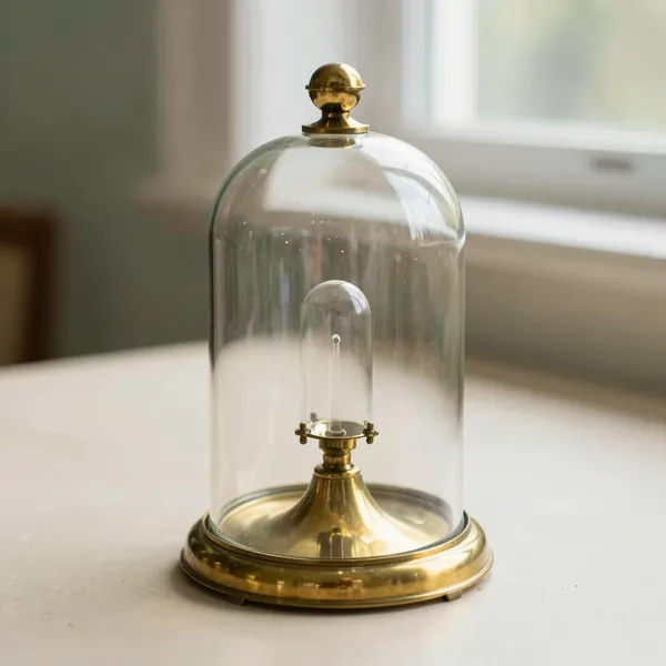 Illustrative: Edwardian brass and glass domed specimen display