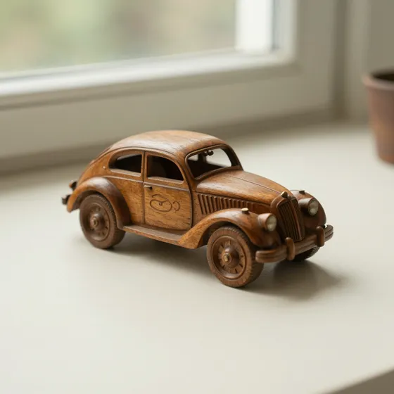 Antique carved treen and small woodwork