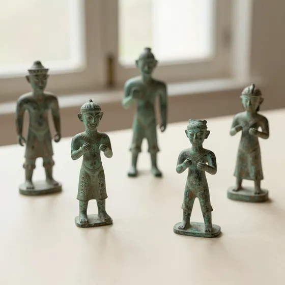 Antique ancient bronze figures