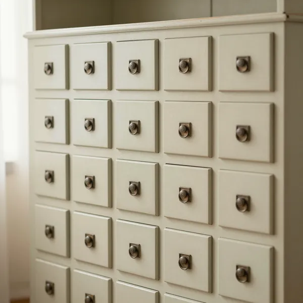 Illustrative: Late-Qing elm Chinese medicine cabinet with many small drawers