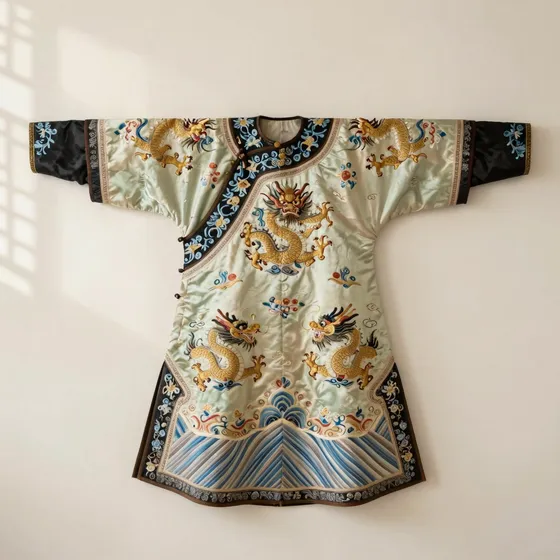 Antique qing dynasty silk dragon robes