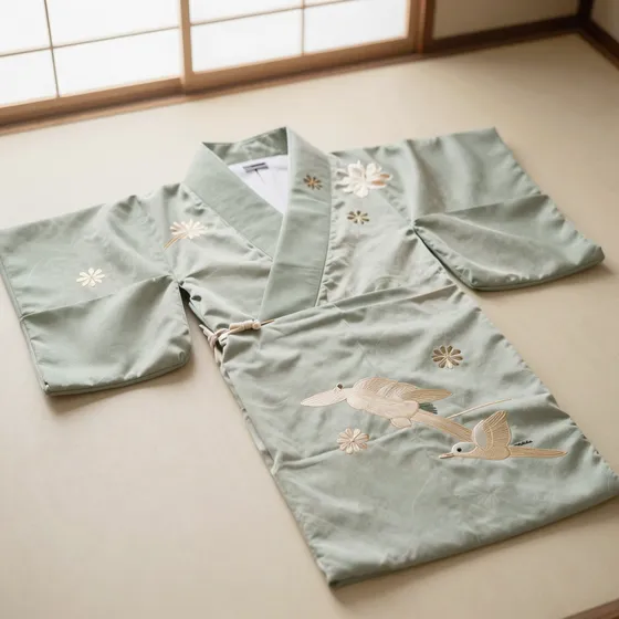 Antique embroidered japanese kimono