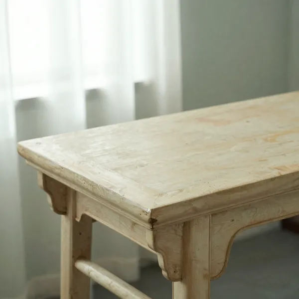 Illustrative: 19th-century Chinese elm (jumu) altar table with everted flanges and old surface