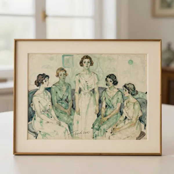 Illustrative: signed ink and wash figure study, Austrian Expressionist circle, 1920s