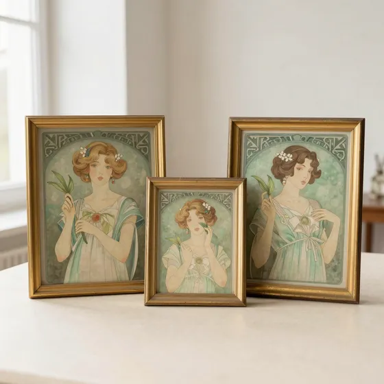 Antique vienna secession paintings