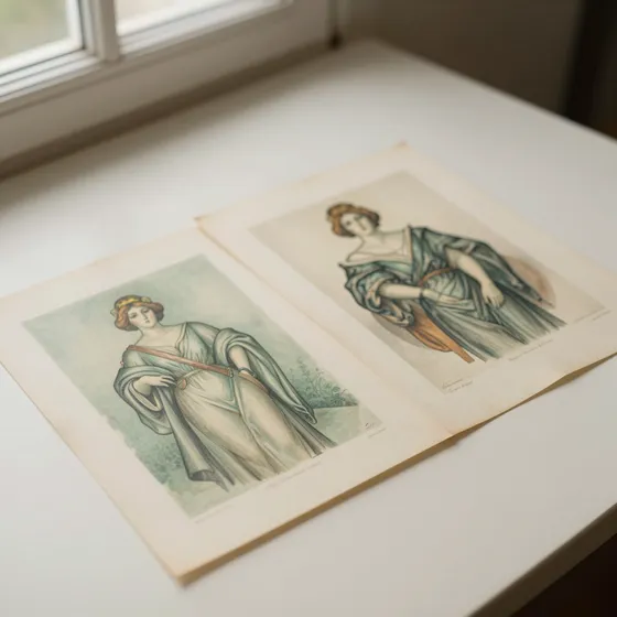 Antique austrian expressionist drawings