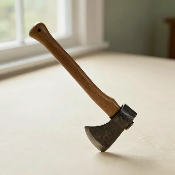 Illustrative: An early 19th-century Pennsylvania goosewing broad axe with a legible maker's touchmark