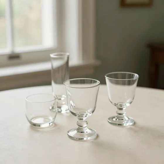 Antique vintage coupe and glassware