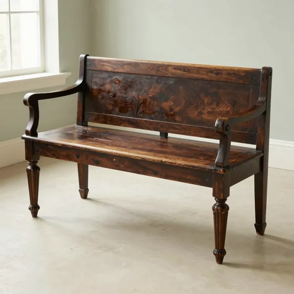 Illustrative: a Victorian carved oak hall bench with a lift-up seat and original dark patina