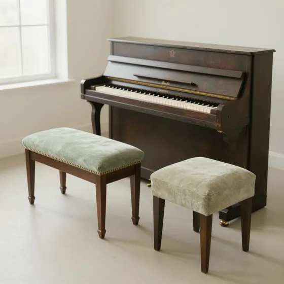 Antique piano & vanity stools