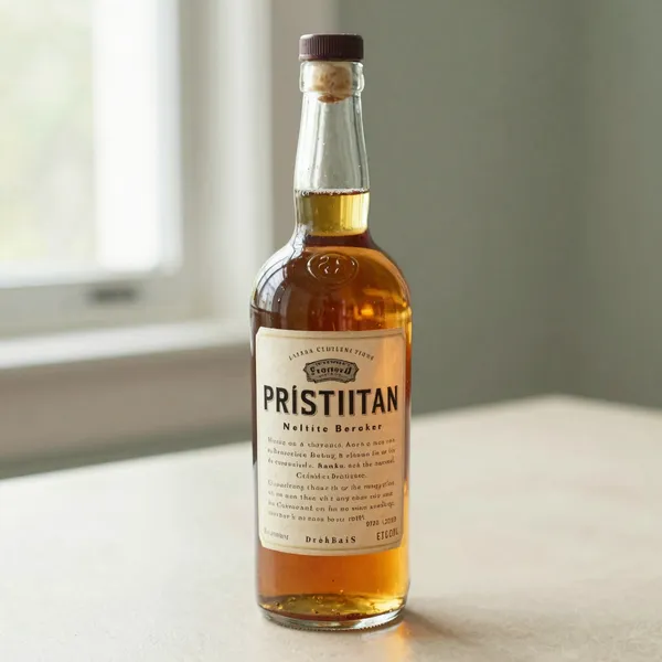 Illustrative: a pre-Prohibition medicinal half-pint whiskey with an intact pharmacy label and government stamp