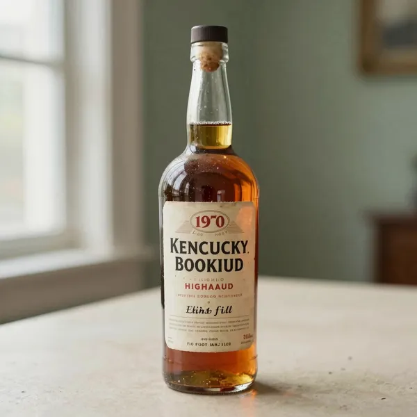 Illustrative: a dusty early 1970s high-proof Kentucky bourbon, high fill and sealed, discontinued label