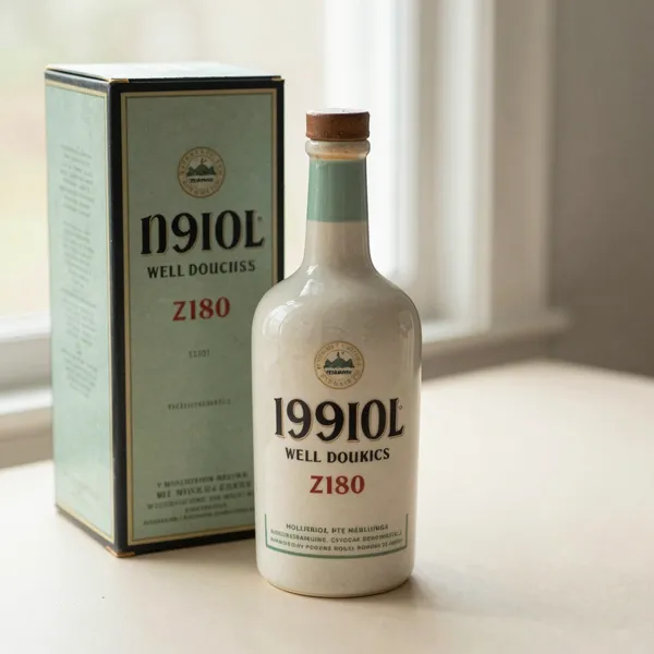 Illustrative: an unopened 1980s ceramic decanter bottling from a well-known distillery, original box included