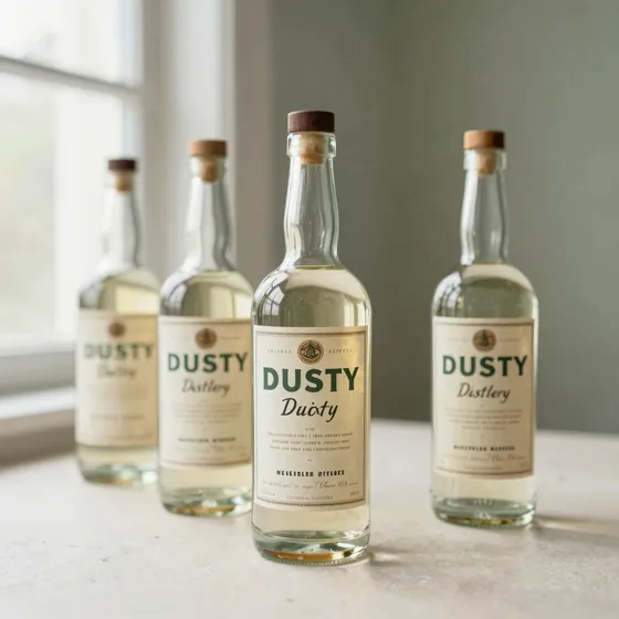 Antique dusty distillery bottles