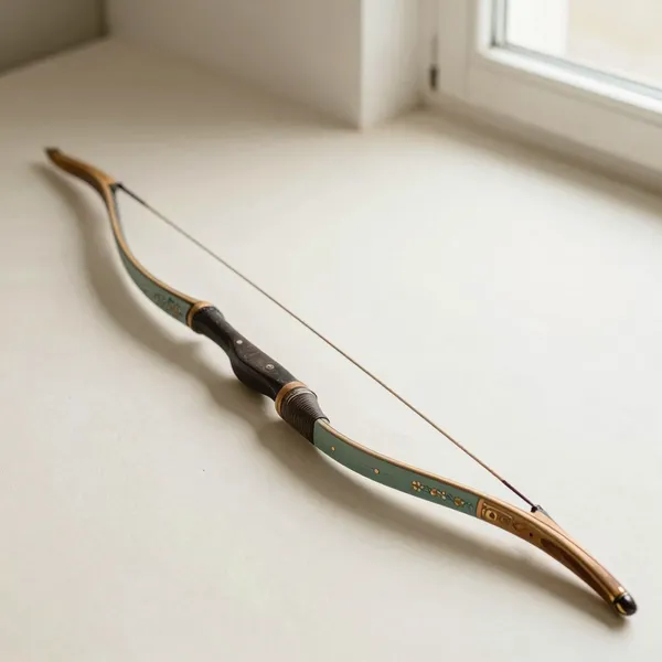 Illustrative: a 19th-century Turkish horn-and-sinew composite bow with painted decoration