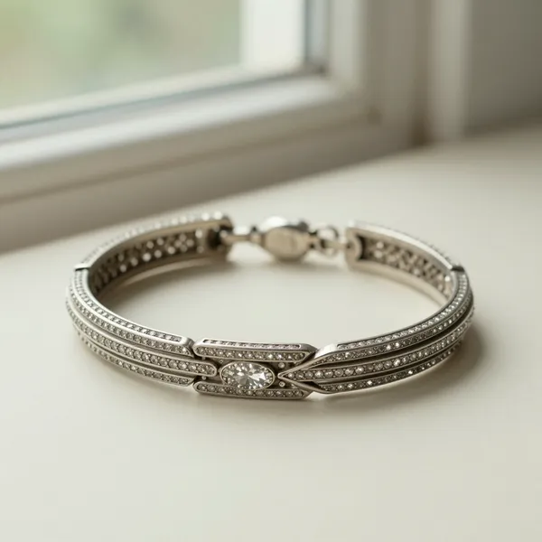 Illustrative: Art Deco platinum and diamond line bracelet, French, circa 1925