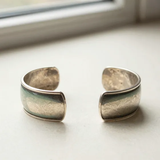 Antique silver cuff bracelets