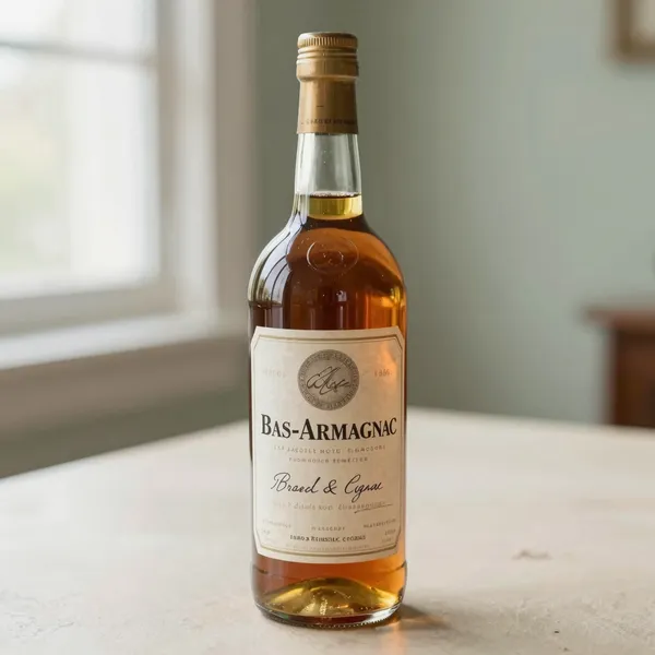 Illustrative: a bottle-dated 1960s Bas-Armagnac from a named estate, full fill, original cork and hand-written vintage label