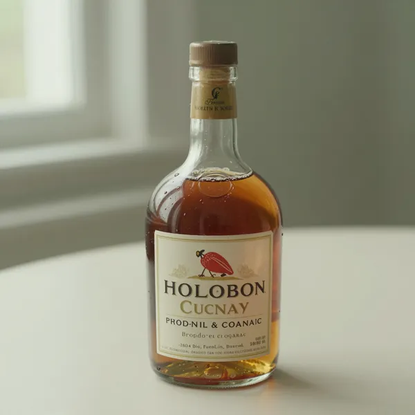 Illustrative: a mid-century Napoleon brandy, high fill and sealed, discontinued house bottling
