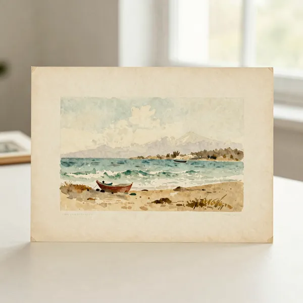 Illustrative: an early 20th-century coastal watercolour by a listed British artist, minor foxing