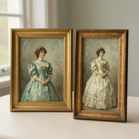 Antique victorian oil paintings
