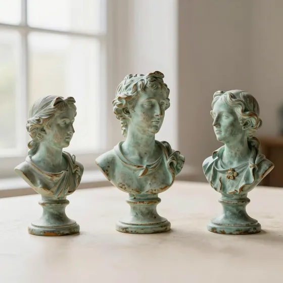 Antique portrait busts