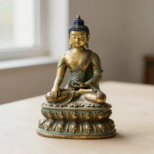 Illustrative: 18th-century Sino-Tibetan gilt-bronze seated Buddha, sealed and consecrated base