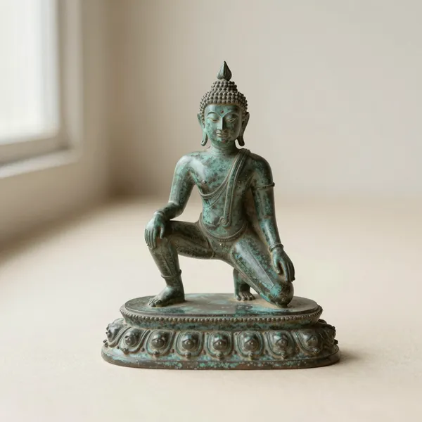 Illustrative: 19th to early 20th-century Thai Sukhothai-style bronze Buddha, subduing Mara pose