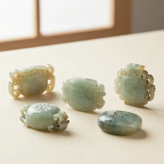 Antique jade and hardstone carvings