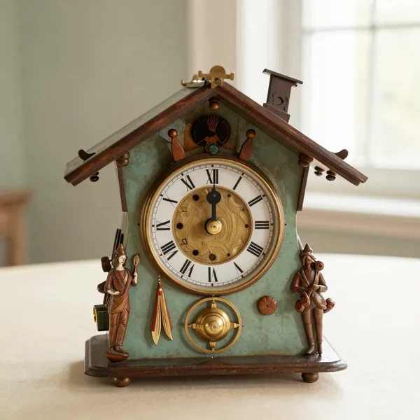 Illustrative: carved Black Forest cuckoo clock, two-weight movement, late 19th century