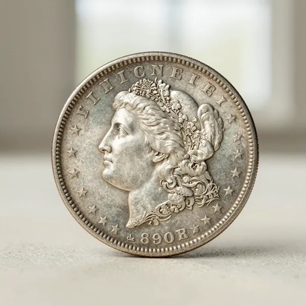 Illustrative: Morgan silver dollar, 1880s, lightly circulated common date