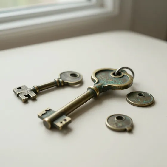 Antique bronze age and modern keys