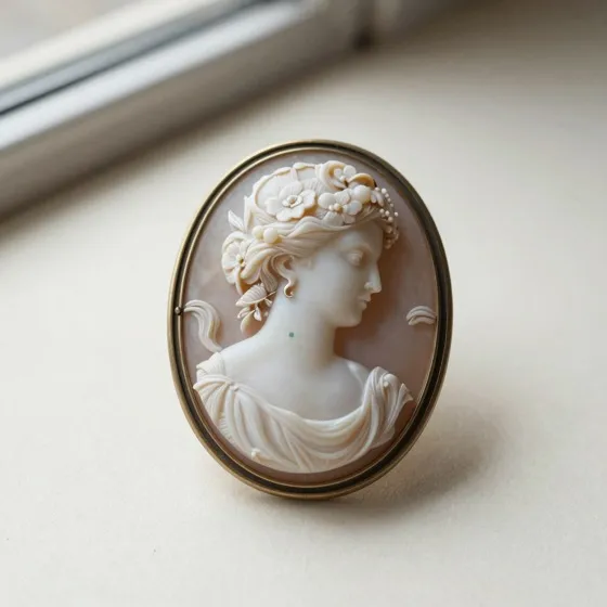 Antique cameo brooch