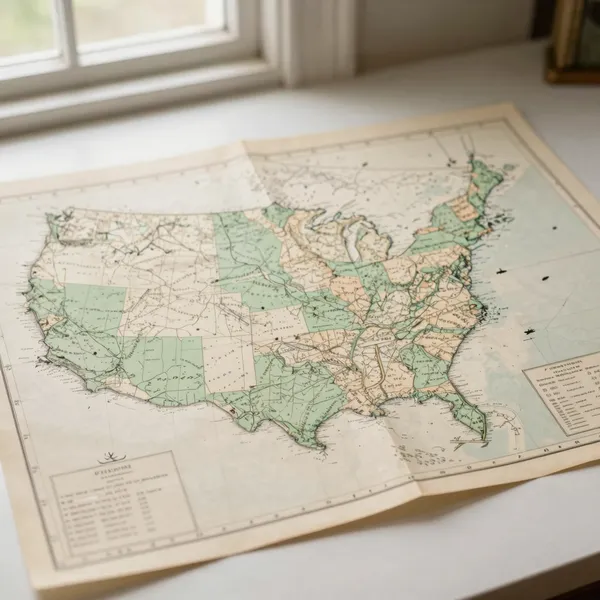 Illustrative: a mid-19th-century American county map with original outline coloring