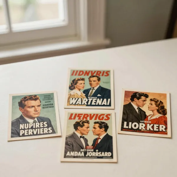 Illustrative: complete set of lobby cards from a 1940s film noir title