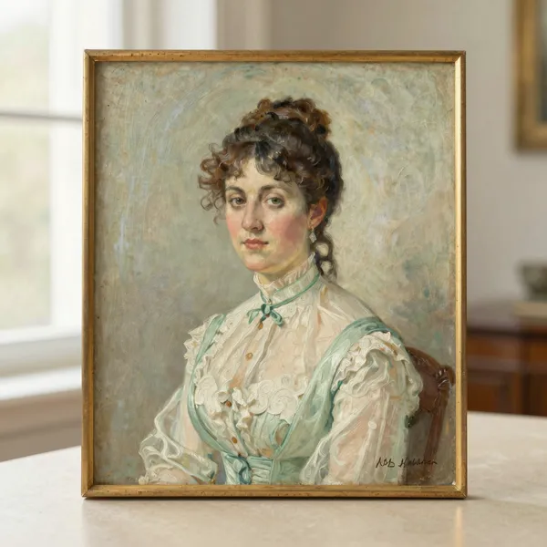Illustrative: Victorian half-length portrait of a lady, oil on canvas, relined, signed and dated lower right