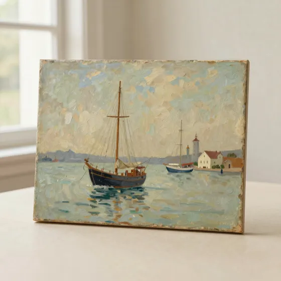Antique marine and harbor scenes