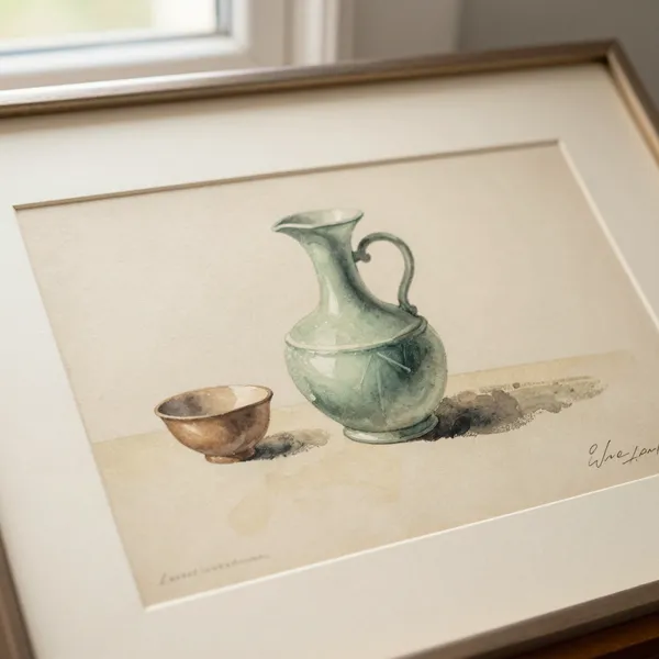Illustrative: early 20th-century signed marine watercolour, lightly toned mount