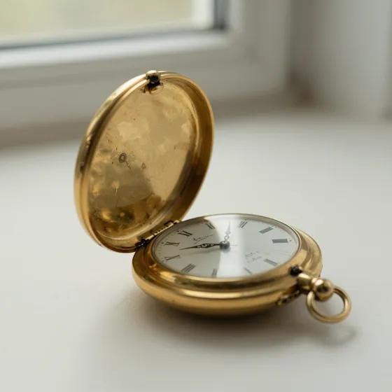 Antique gold hunter-case watch
