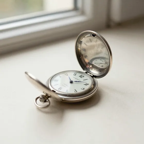 Antique silver open-face watch