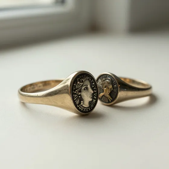 Antique engraved signet rings