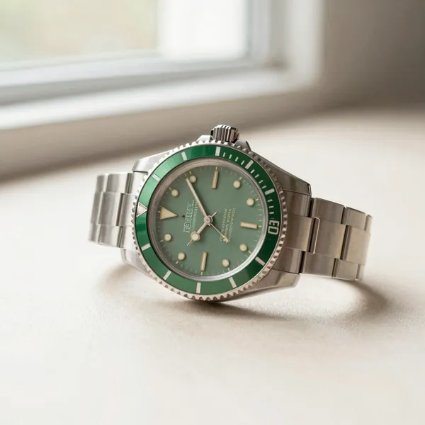Illustrative: 1970s Submariner ref. 5513 with matte dial and faded bezel insert